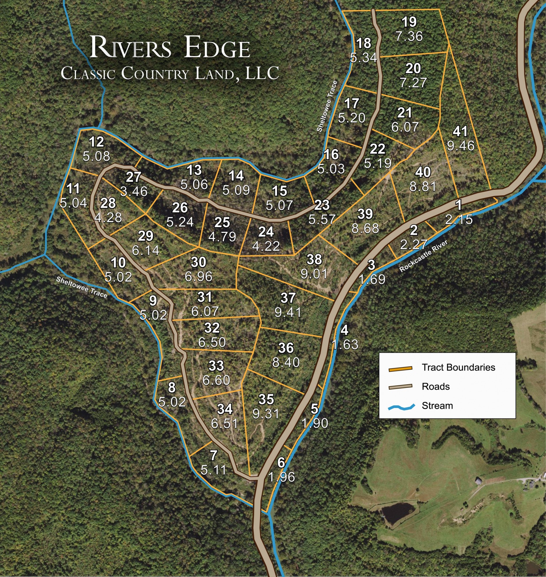 Plat map for Rivers Edge in Jackson County, Kentucky