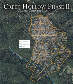 tract layout map for Creek Hollow Phase II Tract 82, 8.82 acres for sale in Rockcastle County, Kentucky