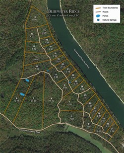 tract layout map for Bluewater Ridge Tract 12, 4.32 acres for sale in Wayne County, Kentucky