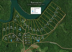 tract layout map for Riverbend Tract 25, 4.32 acres for sale in Wayne County, Kentucky